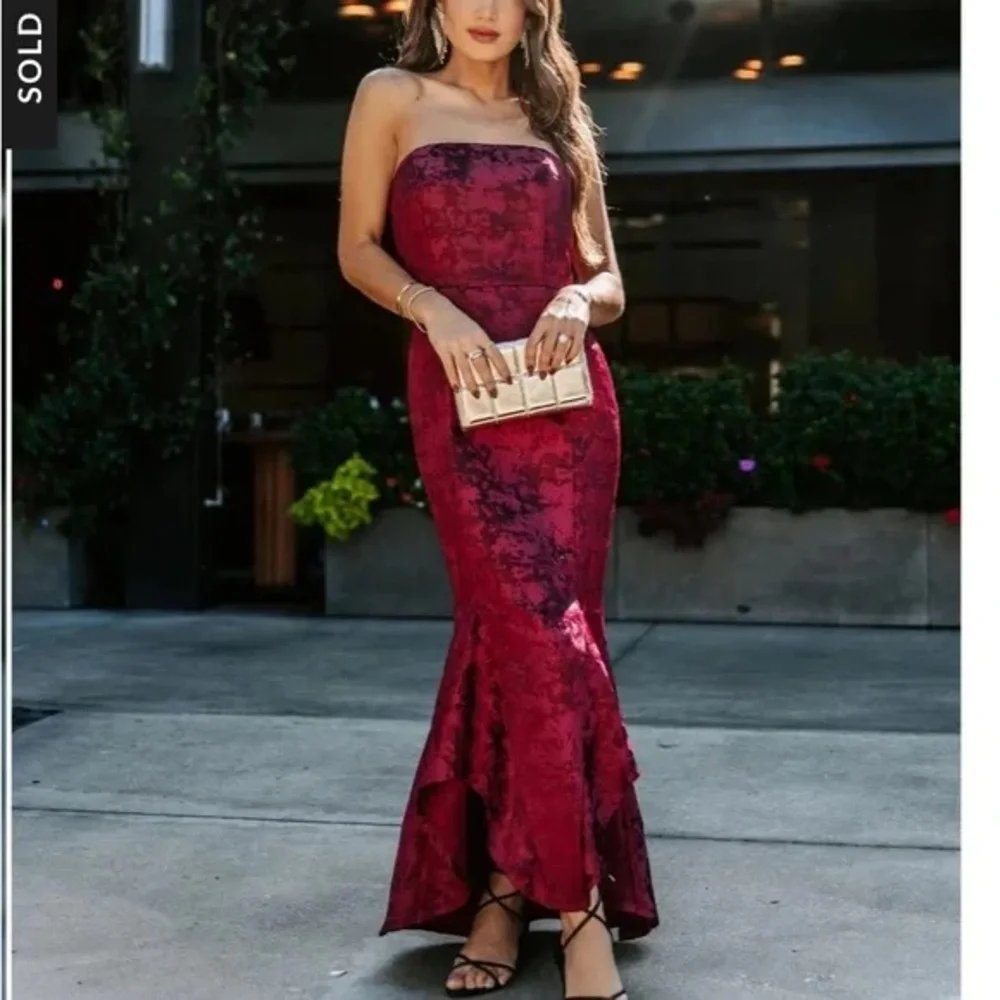 vici red dress Sway With Me Tiered Midi Dress  VICI